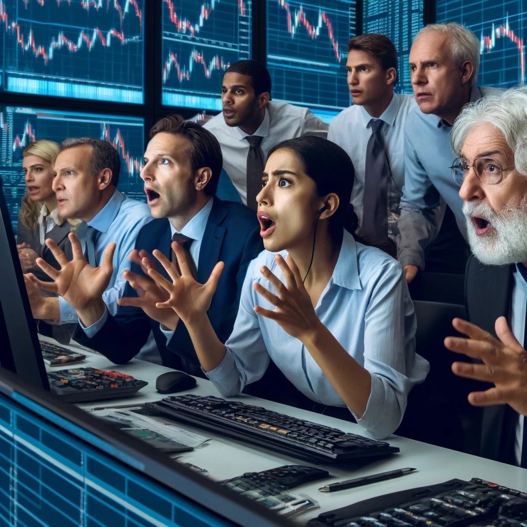 DALL·E 2024-06-06 20.34.05 - A global trading floor reacting to a political announcement, showing traders intensely monitoring and reacting to sudden market movements. The diverse